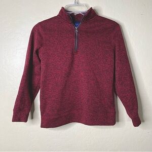 Arizona Jean Co Quarter Zip Pullover Sweater Burgundy Boys Size M